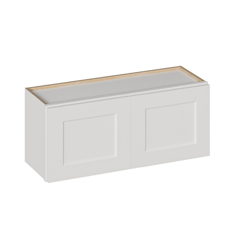 Solid Wood Shaker Short Wall Cabinet – 36"W X 12"D X 15"H, Painted White, Ready-To-Assemble  Kitchen Cabinet