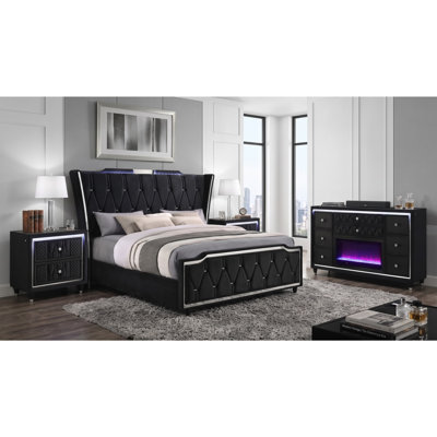 Ensemble de chambre avec lit 4 pièces Lincoln