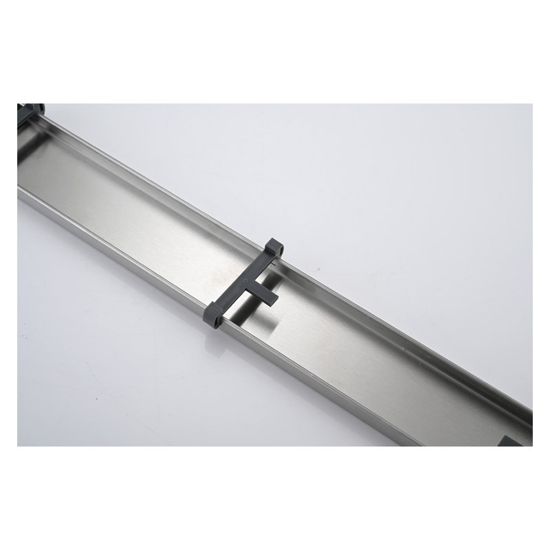 Drain de douche linéaire de 36 pouces avec couvre-tuile amovible, drain de plancher en acier inoxydable nickel brossé 304 avec crépine