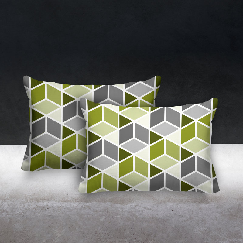 Coussin cubique intérieur / extérieur Cubana, Chartreuse