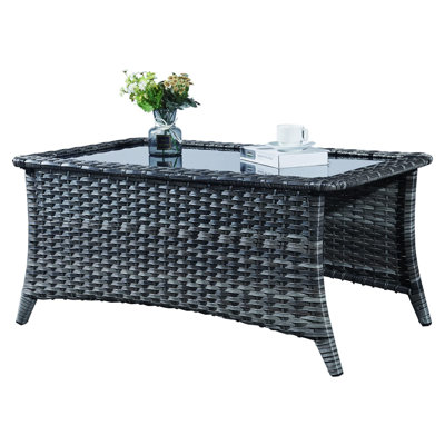 Kyaire Rectangular Wicker Outdoor Coffee Table , 28.5'' in. W 46.5'' in. D