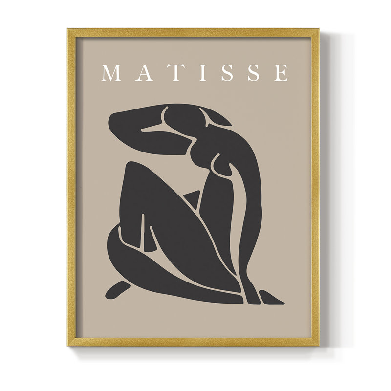 Matisse CCCLXXVIII Framed Print - Solid Wood, 14" H x 11" W, Gold