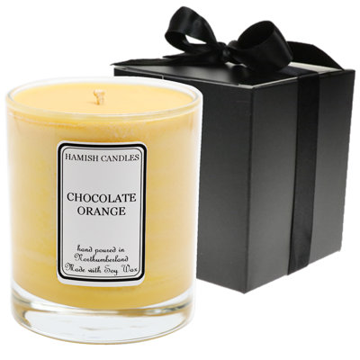 Chocolate Orange Scented Jar Candle with Glass Holder