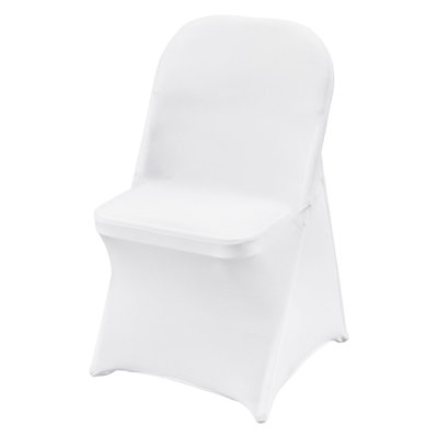 Universal Stretch Spandex Folding Chair Covers 12 Pack White Washable Slipcovers for Wedding Dining Banquet