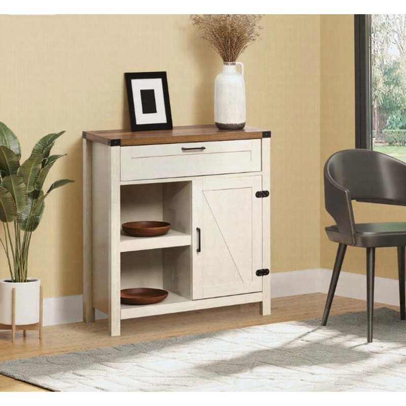 Buffet Farmhouse avec porte de grange et armoire de cuisine rustique
