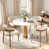 Table blanche avec chaise beige / brune