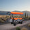 Avec poignée-poussoir, chariot pliable de 480 lb avec auvent, chariot de chariot avec roues tout-terrain de 7 po, chariot pliable léger, grande capacité de camping