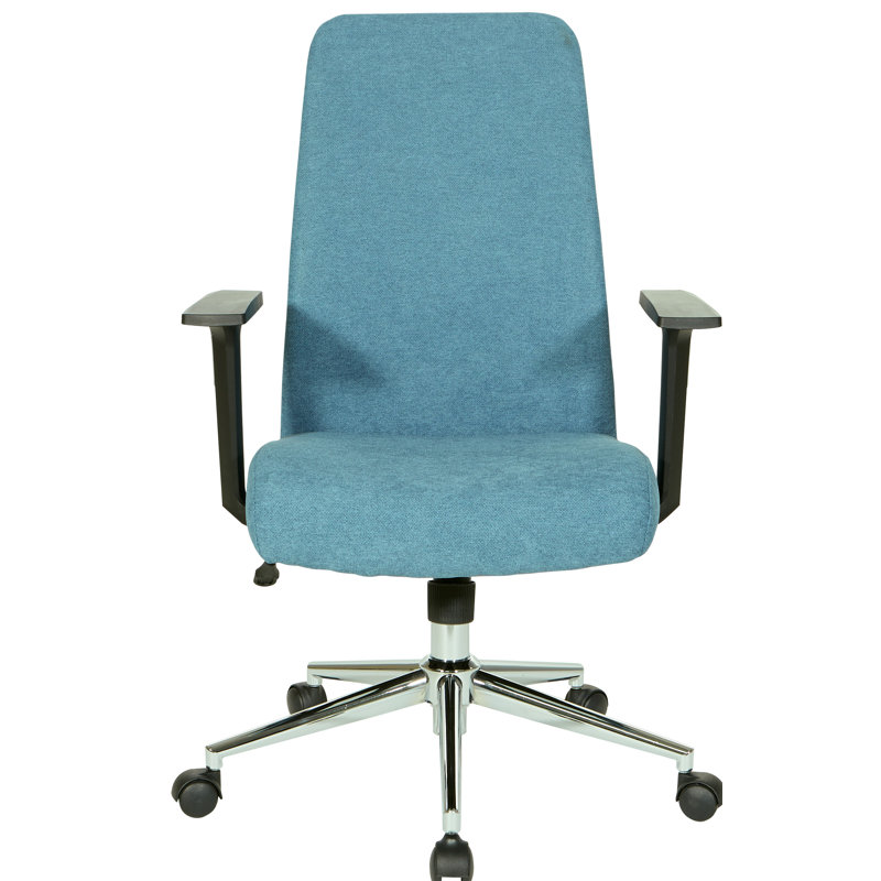 Chaise de bureau en polyester Evanston, Tissu Sky