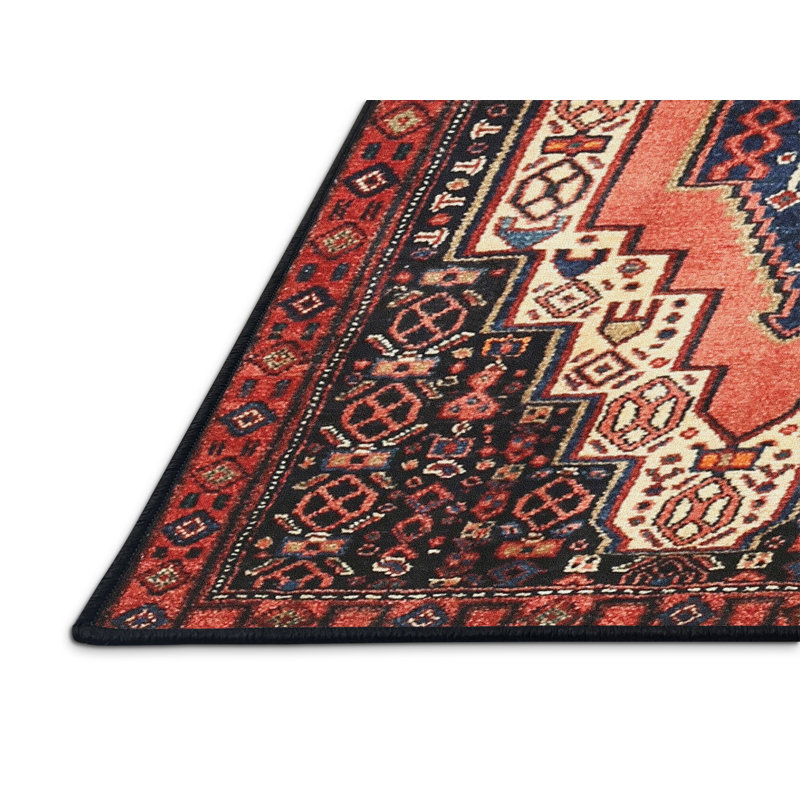 Tapis oriental multicolore tissé à la machine Oriental, Rectangle 8 pi x 12 pi