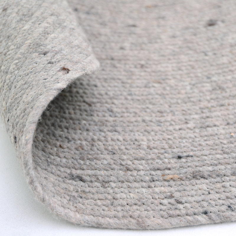 Azu Hand Woven Wool Grey Indoor Rug, Round 140cm