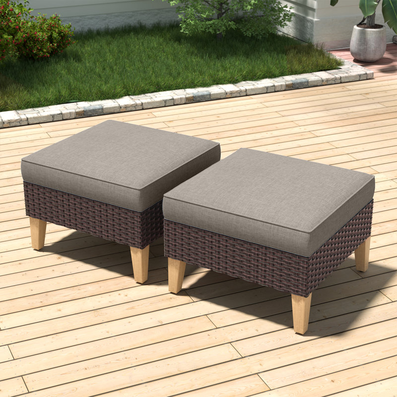 Tuule Outdoor Ottoman, Gray
