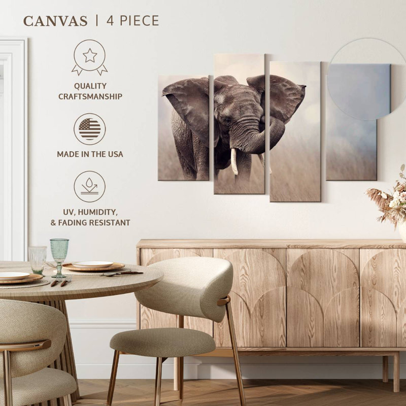 Young Savanna Elephant, 22" H x 36" W
