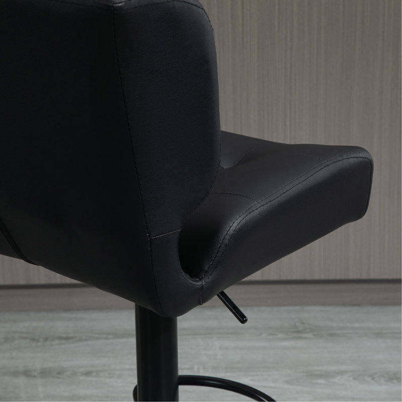 Ensemble de 2 tabourets de bar avec siège réglable, coussin rembourré épais et repose-pieds en métal