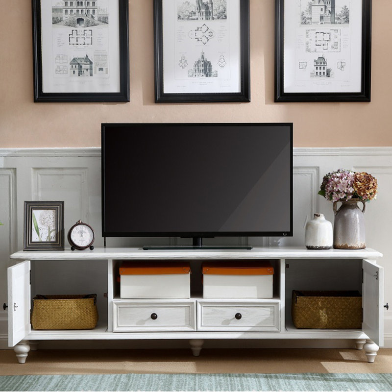 Meuble télé blanc moderne, 62.99"