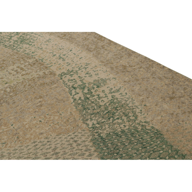 Distressed Homage Hand Knotted Wool Abstract Area Rug, Rectangle 15' x 24'
