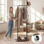 Wooden Garment Rack Freestanding Clothing Rack with Wheels