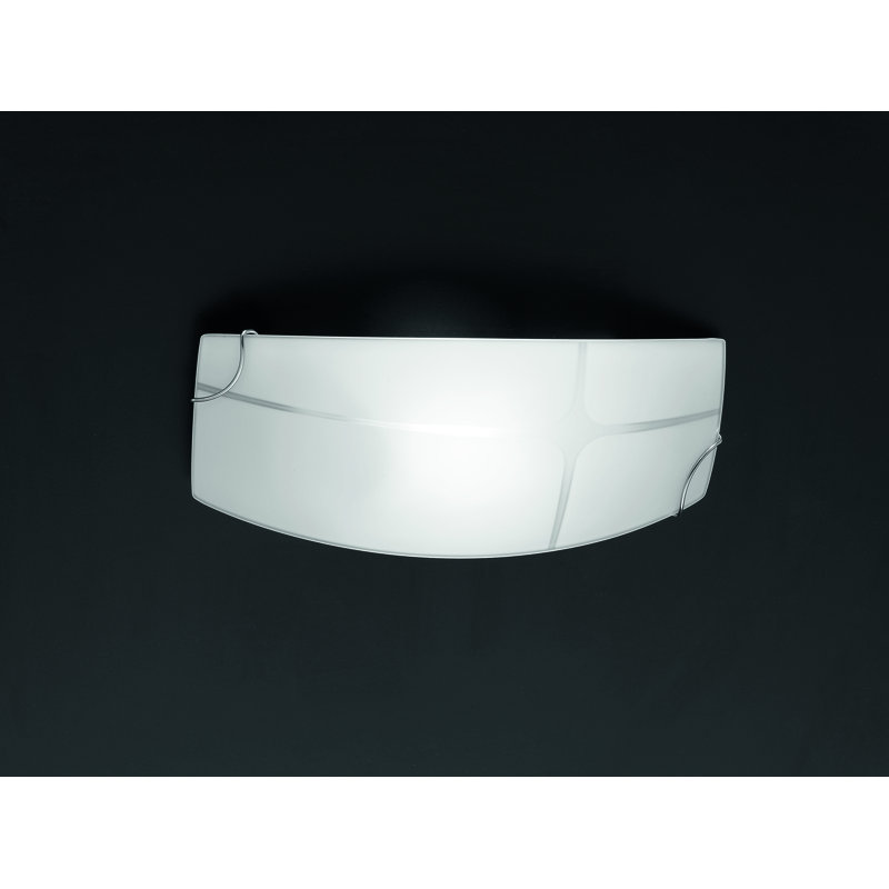 Texas Glass Flush Mounted Sconce, White/Satin