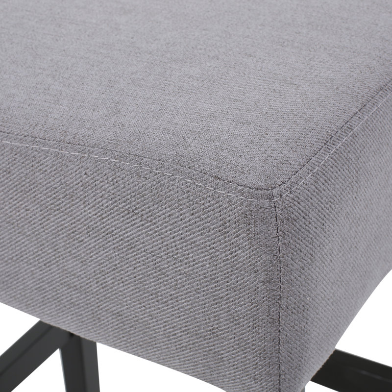 Lorraine Upholstered Counter Stool with Solid Wood Frame, Light Grey