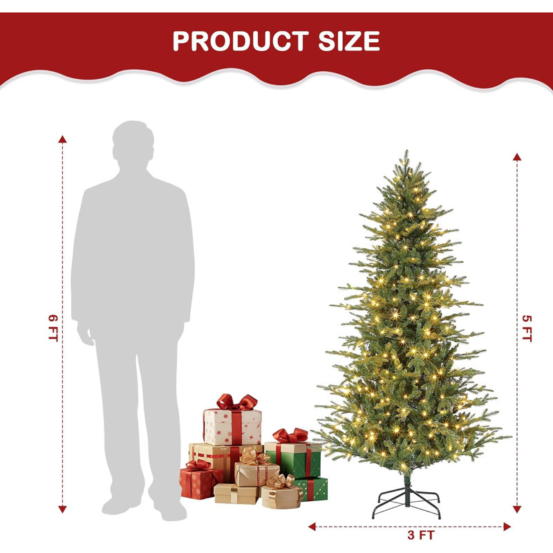 Lighted Artificial Christmas Tree, 5' H