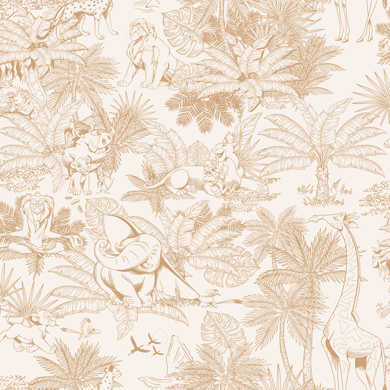 Papier peint adhésif Disney King Lion, Orange