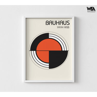 Affiche encadrée de style Bauhaus, art mural de style Bauhaus, impression murale minimaliste, impression de Bauhaus orange et noir, art mural encadré, art mural surdimensionné