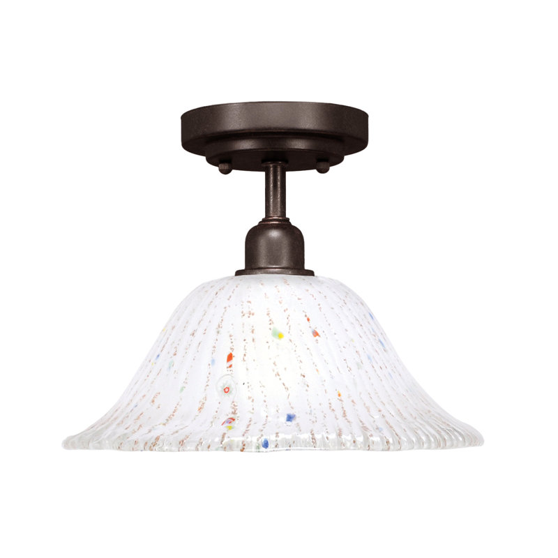 Plafonnier semi-encastré 1 lumière 10 po Eilif, Givré