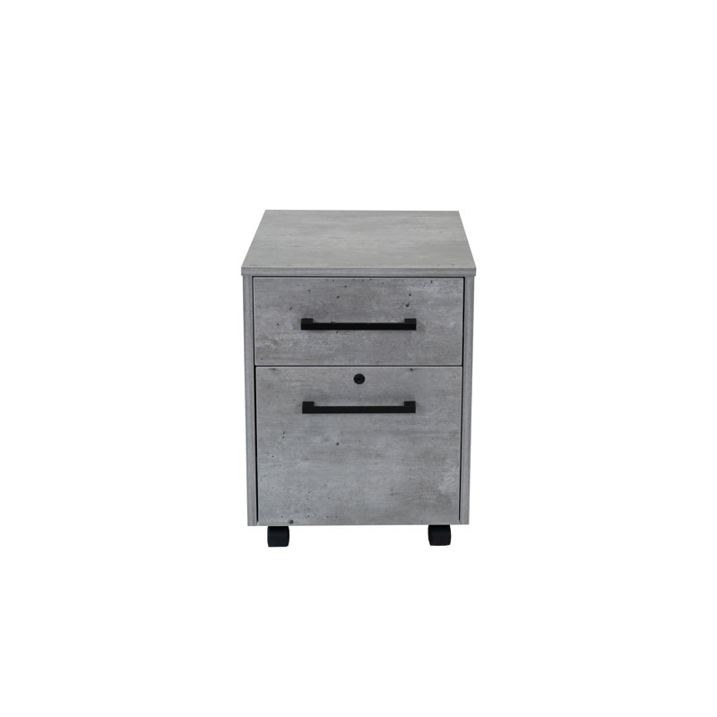 Houbler 18'' Wide 2 -Drawer Mobile File Cabinet, Gray