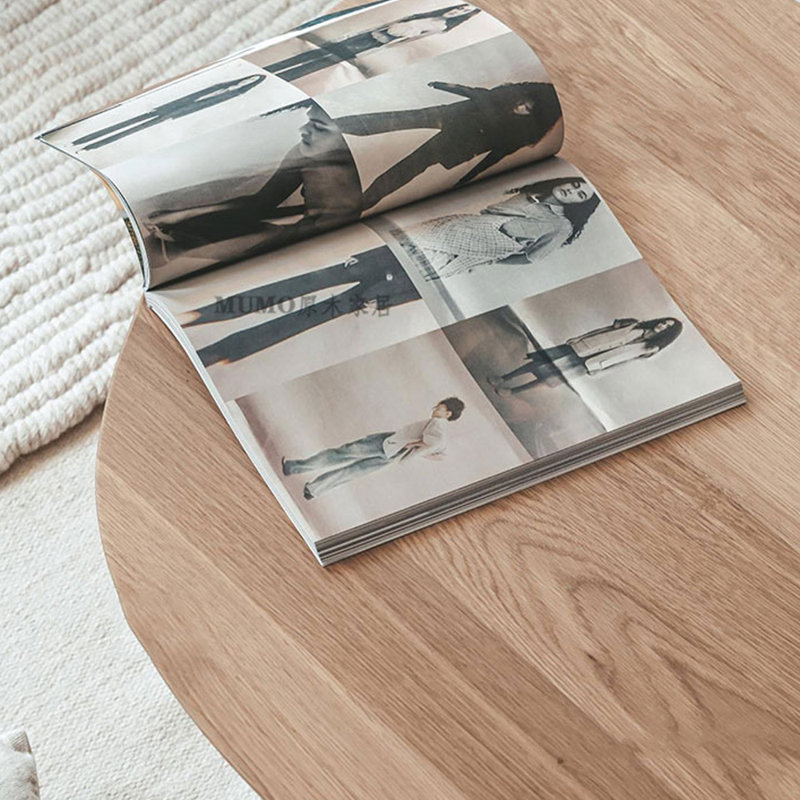 Solid Wood Coffee Table Minimalist Design, Burlywood