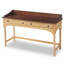 Bureau d'écriture en bois avec pieds de canette tournés et tiroirs de rangement