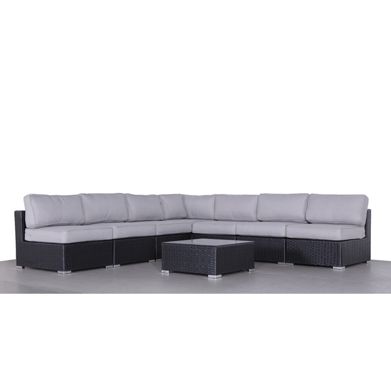Ensemble de conversation pour 6 personnes avec coussins Gio Wicker
