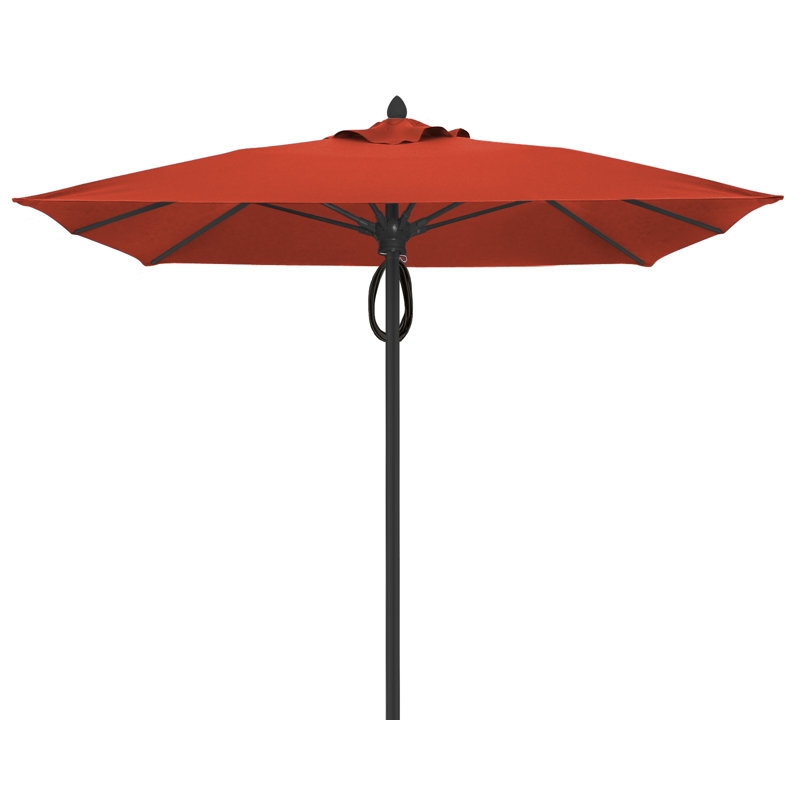 Parasol de marché carré 7,5 pi Prestige, Noir, Sunbrella® terre cuite