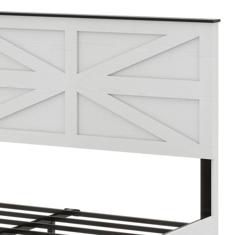 Base de lit plateforme en bois, Lit double