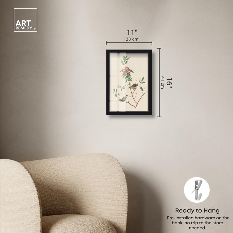 «Mountain Laurel Shadowbox Print» par Art Remedy, H 16 po x l 11 po, Noir
