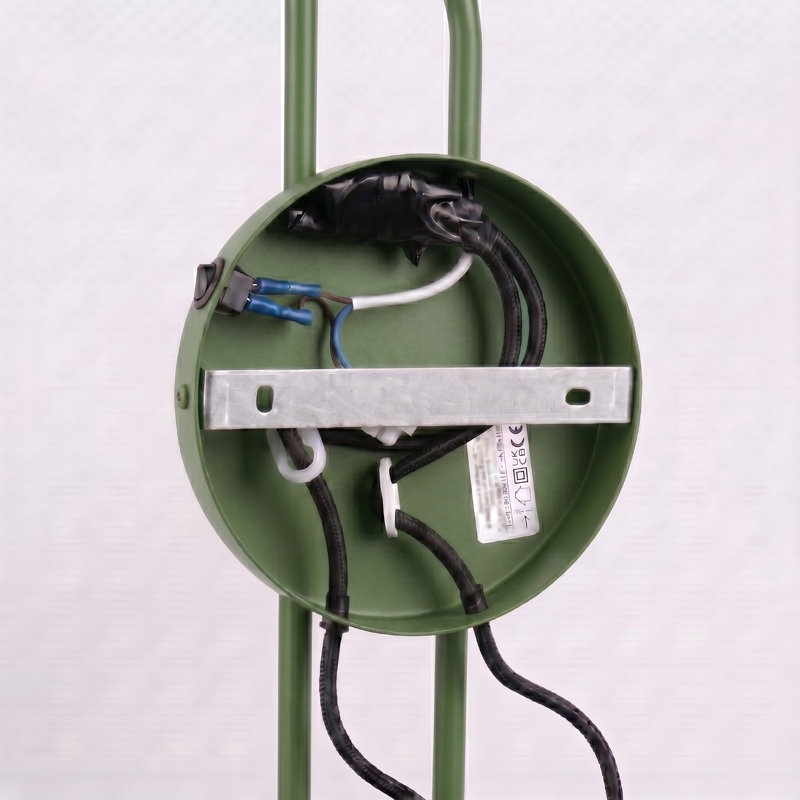Steel Flush Mounted Sconce, Wall lamp NOX 2 olive green with a switch, Olive Green, 2 Lights