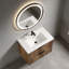 Meuble-lavabo mural avec panneau cannelé 3D et lavabo intégré en céramique-1344838672