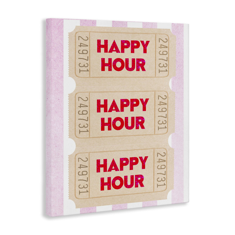 Art mural sur toile Happy Hour, par Lil 'Rue, H 48 po x l 36 po
