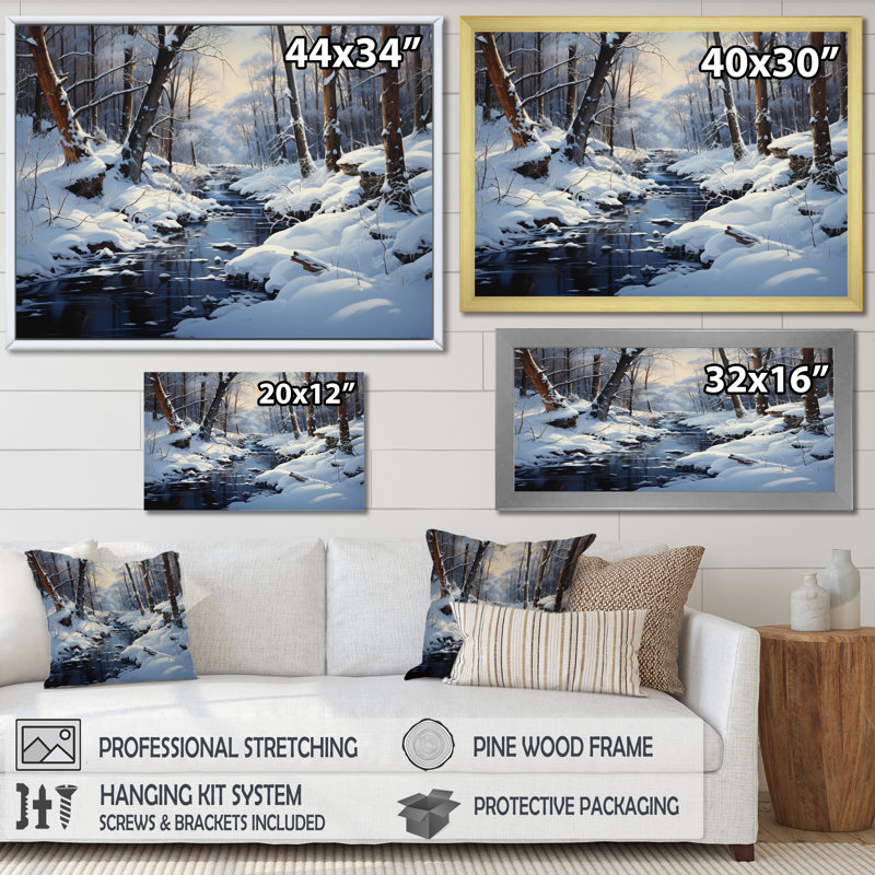 «Winter Silent Woods II - Winter Landscape», reproduction sur toile encadrée, H 24 po x l 32 po x P 1 po