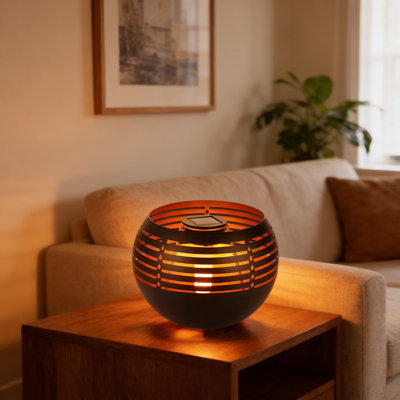 Éclairage solaire de sentier avec effet de flamme vacillante - Lanternes extérieures en métal imperméables pour le jardin, le patio, l'allée et le décor de table - Fonctionnement automatique du crépuscule à l'aube