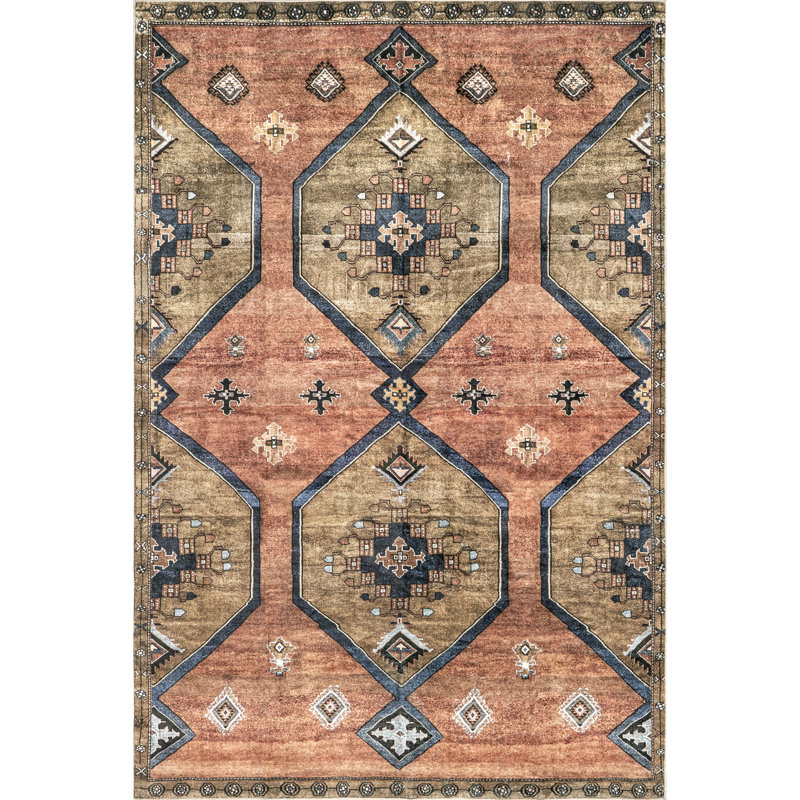 Judy SpinClean Traditional Persian Machine Washable Area Rug, Rectangle 4' x 6'