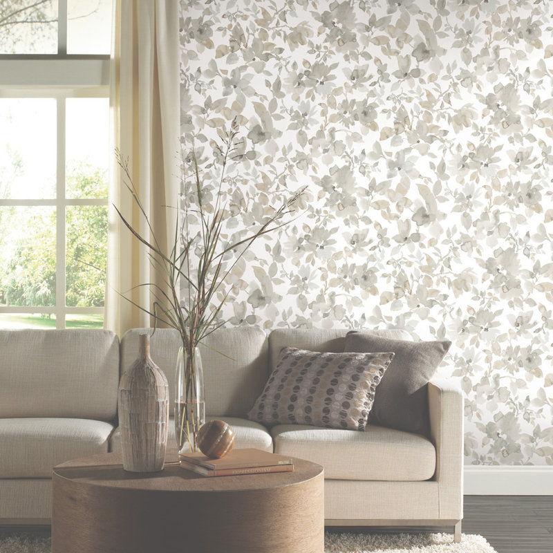 Rouleau de papier peint adhésif floral Cansler