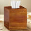 Porte-papier hygiénique carré en bois d'acacia, organisateur de fond magnétique décoratif pour bureau, table de chevet, salle de bain et bureau