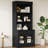 83.4" Tall Rectangle Black Modern Bookcase With Glass Doors And Drawer For Bedroom Decor, High - Quality Metal Handles Shelves 2 1 Home Office Use, Rust Slide Stable Structure-766990244