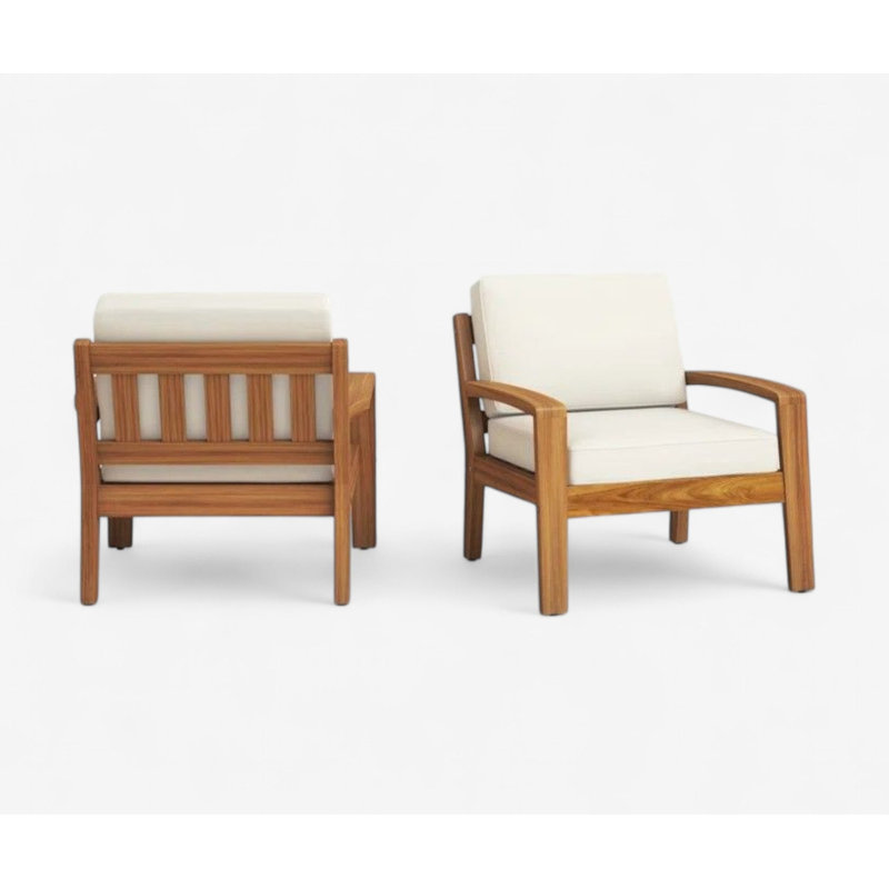 Fauteuil club en acacia massif