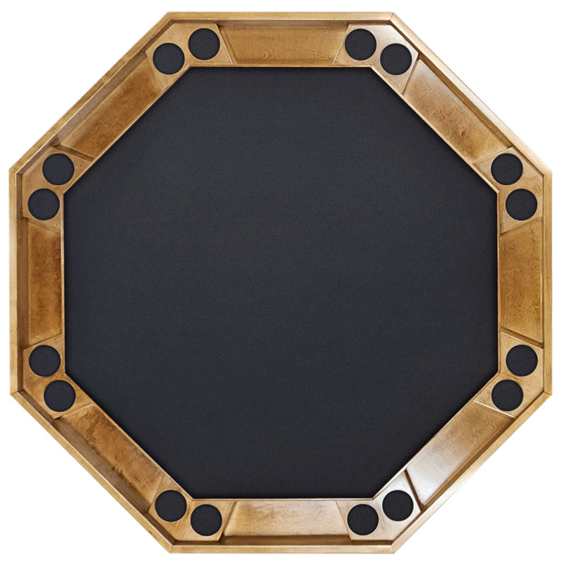 Table de poker 57 po, Bois fruitier / noyer, Feutre noir