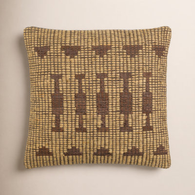 Twareg Geometric Jute / Sisal Throw Pillow