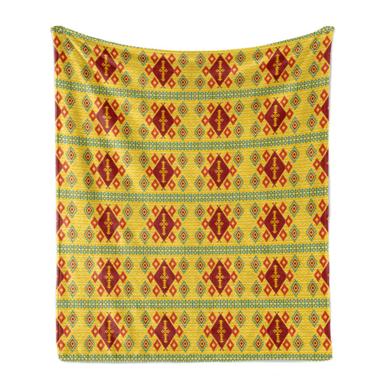 Hand Woven Throw Blanket, 50" W x 60" L