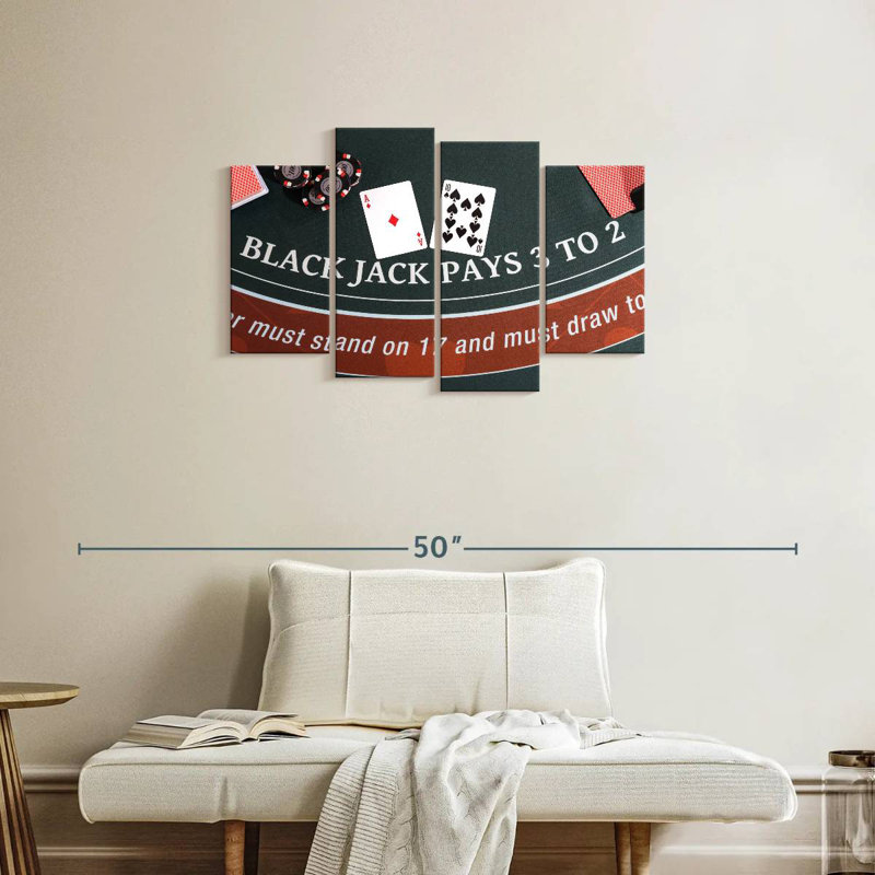 Senne Blackjack Ace and Ten, H 22 po x l 36 po