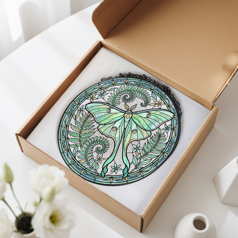 Vitrail Luna Moth ， 7,8H, 7.8"H