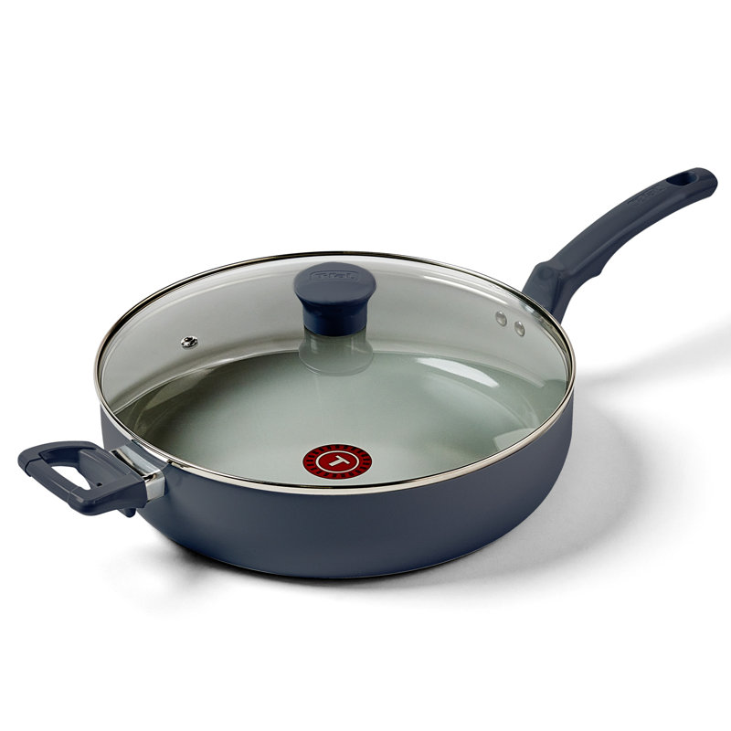 T-fal Essentials Non-stick Cookware, 5 Quart Jumbo Cooker With Lid, Midnight Blue