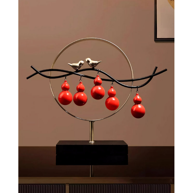 Zachriah Figurines & Sculptures, Gold/Red